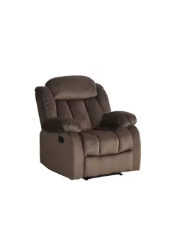 The Hamptons Collection 41” Brown Teddy Bear Microsuede Fabric Reclining Rocking Chair