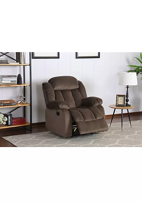 The Hamptons Collection 41” Brown Teddy Bear Microsuede Fabric Reclining Rocking Chair 4 The Hamptons Collection 41” Brown Teddy Bear Microsuede Fabric Reclining Rocking Chair - Image 4