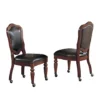 The Hamptons Collection Set of 2 Bellagio Gaming and Dining Brown Cherry Wood Nailheads Casters Chairs