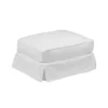 The Hamptons Collection 18" Warm White Fabric Elegant Sunset Trading Horizon Slipcovered Comfortable Ottoman