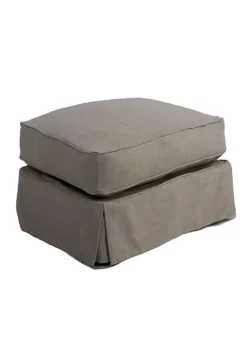 The Hamptons Collection 18" Light Gray Fabric Elegant Sunset Trading Horizon Slipcovered Comfortable Ottoman -Cheap GUESS® Store Belk 1022
