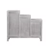 The Hamptons Collection 41" Distressed Light Gray Sunset Trading Three-Tiered Shutter Cabinet