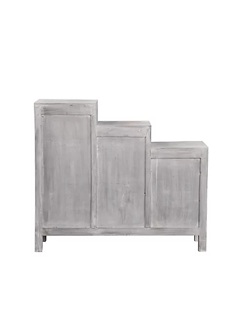 The Hamptons Collection 41" Distressed Light Gray Sunset Trading Three-Tiered Shutter Cabinet 1 The Hamptons Collection 41" Distressed Light Gray Sunset Trading Three-Tiered Shutter Cabinet