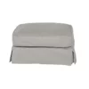 The Hamptons Collection 18" Gray Fabric Elegant Sunset Trading Horizon Slipcovered Comfortable Ottoman