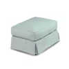 The Hamptons Collection 18" Ocean Blue Fabric Elegant Sunset Trading Horizon Slipcovered Comfortable Ottoman