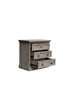 The Hamptons Collection 30" Solstice Gray 3 Drawer Nightstand Cabinet with Antique Black Solid Steel Cup Handles -Cheap GUESS® Store Belk 1043