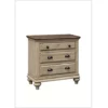 The Hamptons Collection 28" Brown Wood 3 Drawer Nightstand Cabinet with Antique Black Solid Steel Cup Handles