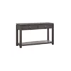 The Hamptons Collection 53” Gray Rectangular Wooden Sofa Console Table with Drawers and Shelf