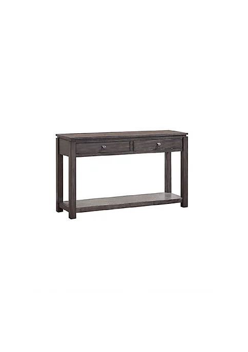 The Hamptons Collection 53” Gray Rectangular Wooden Sofa Console Table with Drawers and Shelf 1 The Hamptons Collection 53” Gray Rectangular Wooden Sofa Console Table with Drawers and Shelf