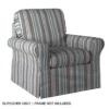 The Hamptons Collection Set of 3 Blue Striped Sunset Trading Horizon Box Cushion Chair Slipcover Performance Fabric 36"