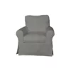 The Hamptons Collection Set of 3 Gray Sunset Trading Horizon Box Cushion Chair Slipcover Performance Fabric 36"