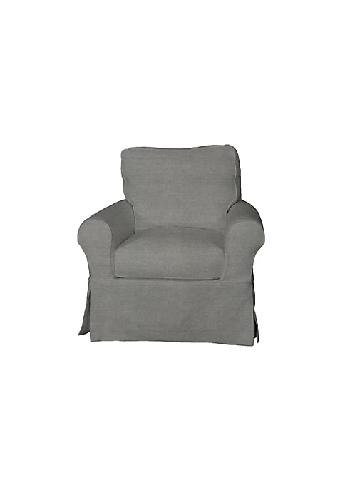 The Hamptons Collection Set of 3 Gray Sunset Trading Horizon Box Cushion Chair Slipcover Performance Fabric 36" 5 The Hamptons Collection Set of 3 Gray Sunset Trading Horizon Box Cushion Chair Slipcover Performance Fabric 36" - Image 5