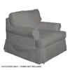 The Hamptons Collection Sunset Trading Horizon T-Cushion Chair Slipcover Performance Fabric Gray