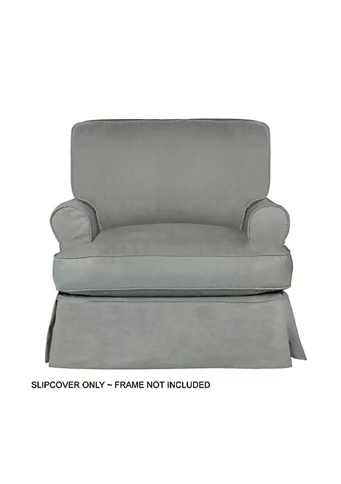 The Hamptons Collection Sunset Trading Horizon T-Cushion Chair Slipcover Performance Fabric Gray 2 The Hamptons Collection Sunset Trading Horizon T-Cushion Chair Slipcover Performance Fabric Gray - Image 2