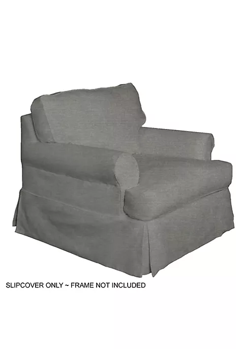 The Hamptons Collection Sunset Trading Horizon T-Cushion Chair Slipcover Performance Fabric Gray 5 The Hamptons Collection Sunset Trading Horizon T-Cushion Chair Slipcover Performance Fabric Gray - Image 5