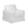 The Hamptons Collection Set of 3 White Box Cushion Chair Slipcover 39”