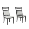 The Hamptons Collection Set of 2 Shades of Gray Upholstered Slat Back Dining Chair 40.5"