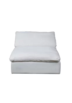 The Hamptons Collection 3-Pieces White Fabric Cloud Puff Sofa Sectional Modular Chair Square Slipcovers 44"