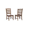 The Hamptons Collection Set of 2 Amish Brown Handcrafted Wooden Ladder Back Dining Side Chairs 42”