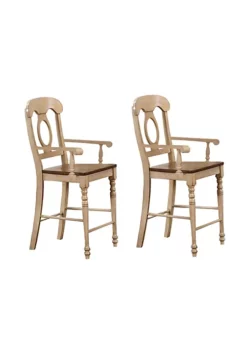 The Hamptons Collection Set of 2 Light Brown Napoleon Style Counter Height Barstool 43” -Cheap GUESS® Store Belk 1135