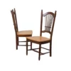 The Hamptons Collection Set of 2 Nutmeg Light Oak Brown Wooden Dining Chairs 44”