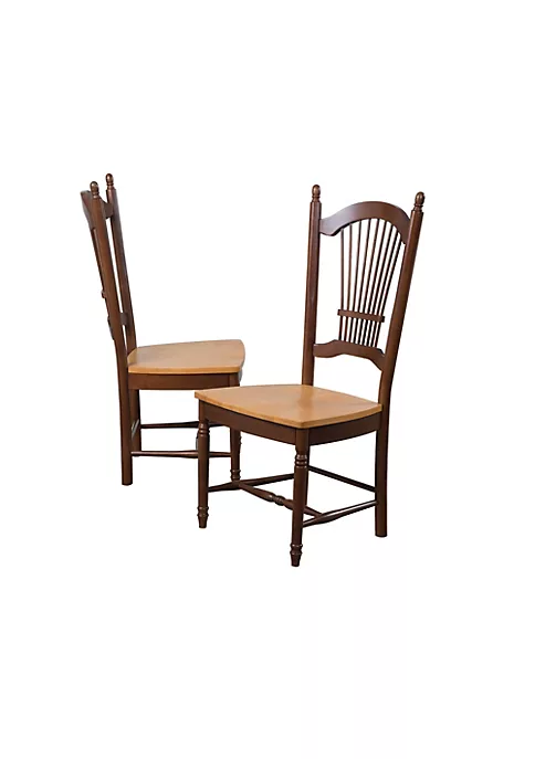 The Hamptons Collection Set of 2 Nutmeg Light Oak Brown Wooden Dining Chairs 44” 1 The Hamptons Collection Set of 2 Nutmeg Light Oak Brown Wooden Dining Chairs 44”