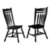 The Hamptons Collection Set of 2 Antique Black Curved Back Wooden Dining Chairs 42”