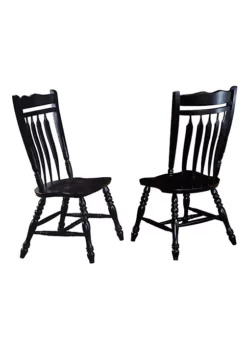 The Hamptons Collection Set of 2 Antique Black Curved Back Wooden Dining Chairs 42” -Cheap GUESS® Store Belk 1160