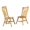The Hamptons Collection Set of 2 Light Oak Curved Back Wooden Dining Chairs 42”