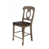 The Hamptons Collection Set of 2 Light Beige and Brown Napoleon Style Cafe Height Barstool 43”