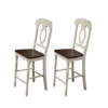 The Hamptons Collection Set of 2 Antique White Elegant Andrews Napoleon Comfortable Barstool with Arms 43"