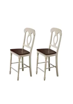 The Hamptons Collection Set of 2 Antique White Elegant Andrews Napoleon Comfortable Barstool with Arms 43" -Cheap GUESS® Store Belk 1180