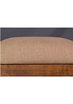 The Hamptons Collection 26" Brown Natural Backless Upholstered Stool with Tan Linen Blend Seat Cover -Cheap GUESS® Store Belk 1183