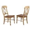 The Hamptons Collection Set of 2 Brown Handcrafted Wooden Dining Chairs 38”