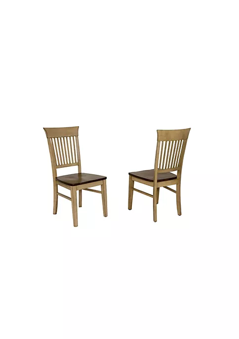 The Hamptons Collection Set of 2 Light Brown Handcrafted Wooden Slat Back Dining Chairs 38” 3 The Hamptons Collection Set of 2 Light Brown Handcrafted Wooden Slat Back Dining Chairs 38” - Image 3