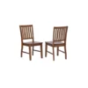 The Hamptons Collection Set of 2 Amish Brown Handcrafted Wooden Slat Back Dining Chairs 36”