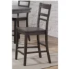 The Hamptons Collection Set of 2 Shades of Gray Handcrafted Solid Oak Wood Slat Back Stools 42”