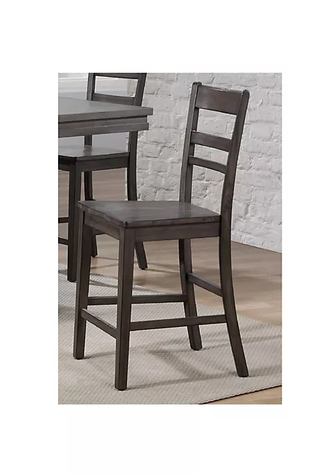 The Hamptons Collection Set of 2 Shades of Gray Handcrafted Solid Oak Wood Slat Back Stools 42” 1 The Hamptons Collection Set of 2 Shades of Gray Handcrafted Solid Oak Wood Slat Back Stools 42”