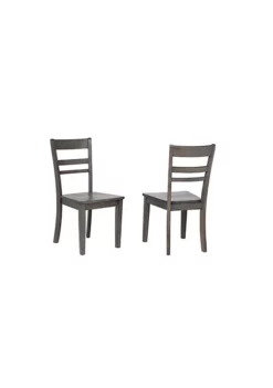 The Hamptons Collection Set of 2 Gray Stained And Lacquer Finished Rubberwood Slat Back Dining Chair 36”
