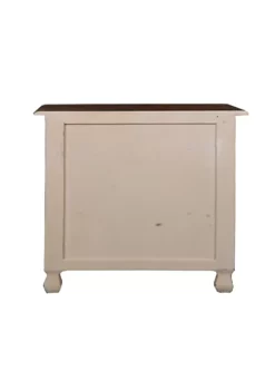 The Hamptons Collection 26.75” Beige and Brown Distressed Cottage Two Tone Storage Table -Cheap GUESS® Store Belk 1223
