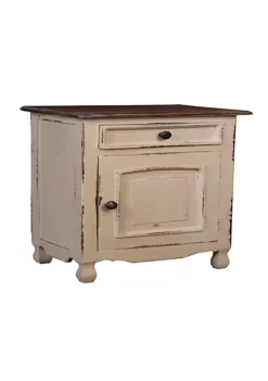 The Hamptons Collection 26.75” Beige and Brown Distressed Cottage Two Tone Storage Table -Cheap GUESS® Store Belk 1225