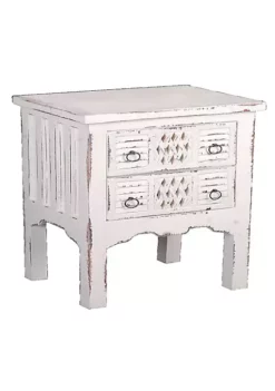 The Hamptons Collection 28.5” Whitewashed Cottage End Table