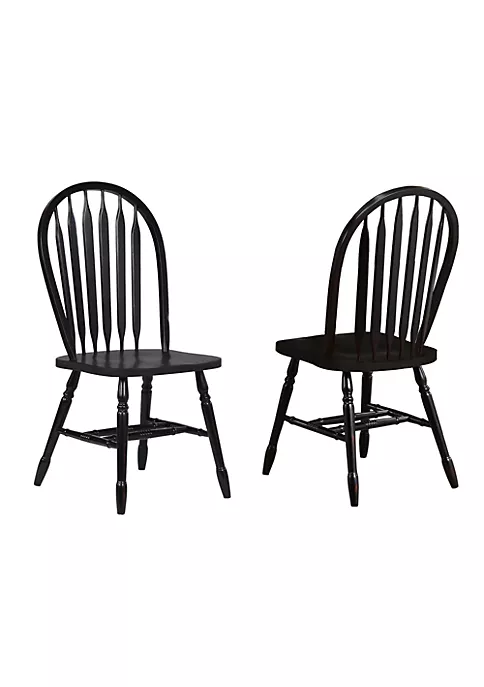 The Hamptons Collection Sunset Trading Arrowback Dining Chair Antique Black Set of 2 1 The Hamptons Collection Sunset Trading Arrowback Dining Chair Antique Black Set of 2