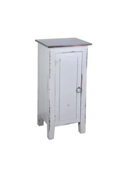 The Hamptons Collection 31” Antique Gray and Brown One Door Accent Cabinet