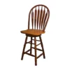 The Hamptons Collection 50” Nutmeg Brown and Light Oak Beige Windsor Style Barstool
