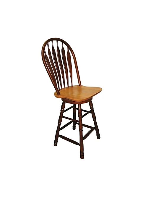 The Hamptons Collection 50” Nutmeg Brown and Light Oak Beige Windsor Style Barstool 2 The Hamptons Collection 50” Nutmeg Brown and Light Oak Beige Windsor Style Barstool - Image 2