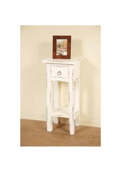 The Hamptons Collection Sunset Trading Cottage Narrow Side Table Distressed White Washed -Cheap GUESS® Store Belk 1304