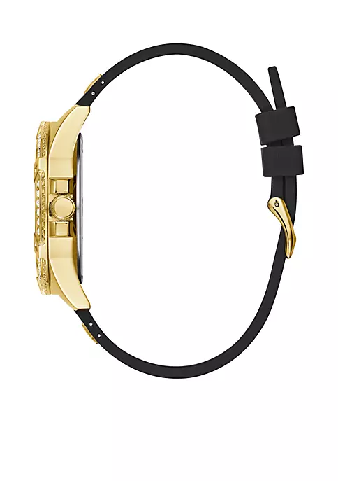 GUESS® Lady Frontier Silicone Gold Case Crystal Dial Watch 2 GUESS® Lady Frontier Silicone Gold Case Crystal Dial Watch - Image 2