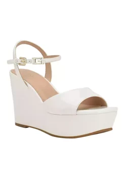 Guess Zione Square Toe Mid-Wedge Sandal with Buckle -Cheap GUESS® Store Belk 296