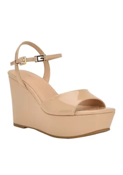 Guess Zione Square Toe Mid-Wedge Sandal with Buckle -Cheap GUESS® Store Belk 297